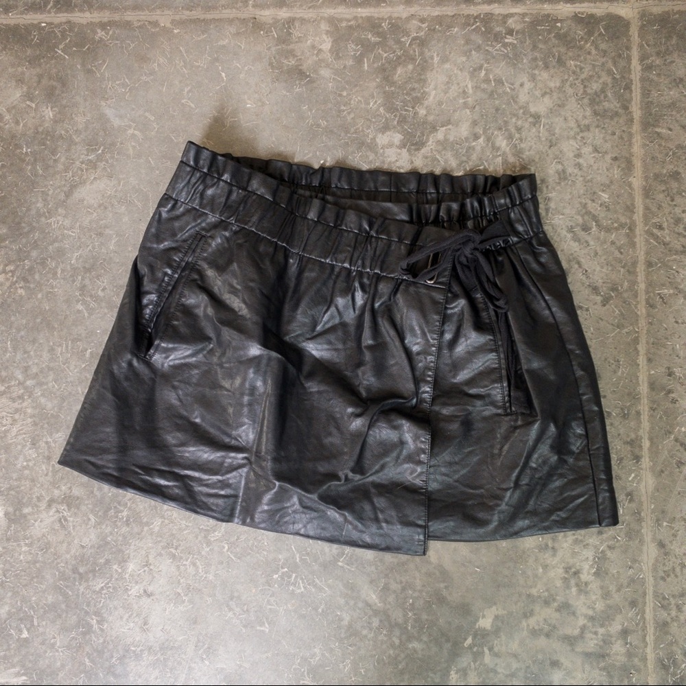 Jolt Leather Mini Skirt